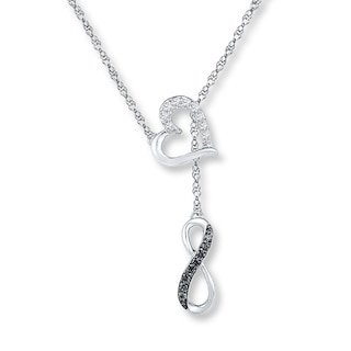 Heart/Infinity Necklace 1/8 ct tw Diamonds Sterling Silver | Kay Outlet