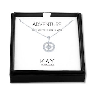 Compass Necklace with Diamonds Sterling Silver|Kay Outlet
