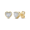Thumbnail Image 0 of Round-Cut Diamond Solitaire Heart Frame Stud Earrings 1/8 ct tw 10K Yellow Gold (I/I3)