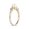 Thumbnail Image 1 of Cultured Pearl & Diamond Accent Heart Ring 10K Yellow Gold