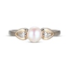Thumbnail Image 2 of Cultured Pearl & Diamond Accent Heart Ring 10K Yellow Gold