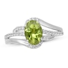 Thumbnail Image 0 of Peridot & White Lab-Created Sapphire Ring Sterling Silver