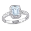 Thumbnail Image 0 of Aquamarine & Diamond Ring 1/20 ct tw Round-Cut Sterling Silver