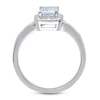 Thumbnail Image 1 of Aquamarine & Diamond Ring 1/20 ct tw Round-Cut Sterling Silver