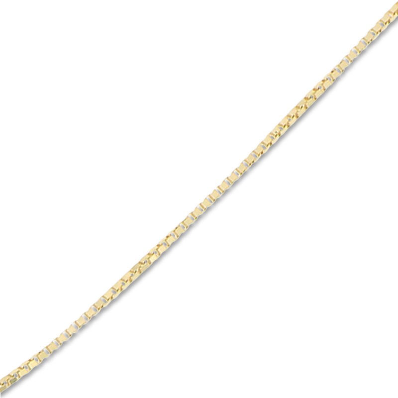 Solid Box Chain Necklace 14K Yellow Gold 18"