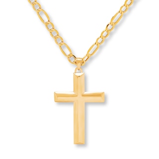 Men's Crucifix Necklace 10K Yellow Gold 20" Length Kay Outlet