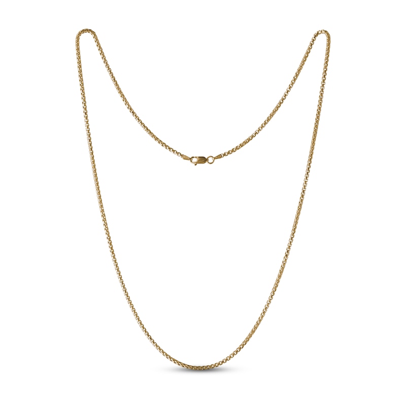 Hollow Box Chain Necklace 10K Yellow Gold 20"