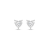 Thumbnail Image 1 of Round-Cut Diamond Solitaire Heart Frame Stud Earrings 1/6 ct tw Sterling Silver (J/I3)