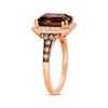 Thumbnail Image 1 of Le Vian Chocolate Emerald-Cut Quartz Ring 1/3 ct tw Diamonds 14K Strawberry Gold