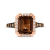 Thumbnail Image 3 of Le Vian Chocolate Emerald-Cut Quartz Ring 1/3 ct tw Diamonds 14K Strawberry Gold