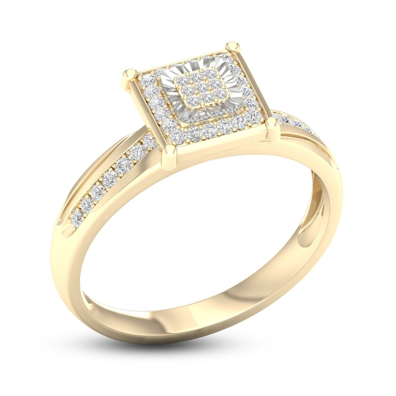 Diamond Engagement Ring 1/10 ct tw Round-Cut 10K Yellow Gold