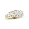Thumbnail Image 0 of THE LEO Diamond Three-Stone Engagement Ring 1-1/3 ct tw Princess & Round-cut 14K Yellow Gold