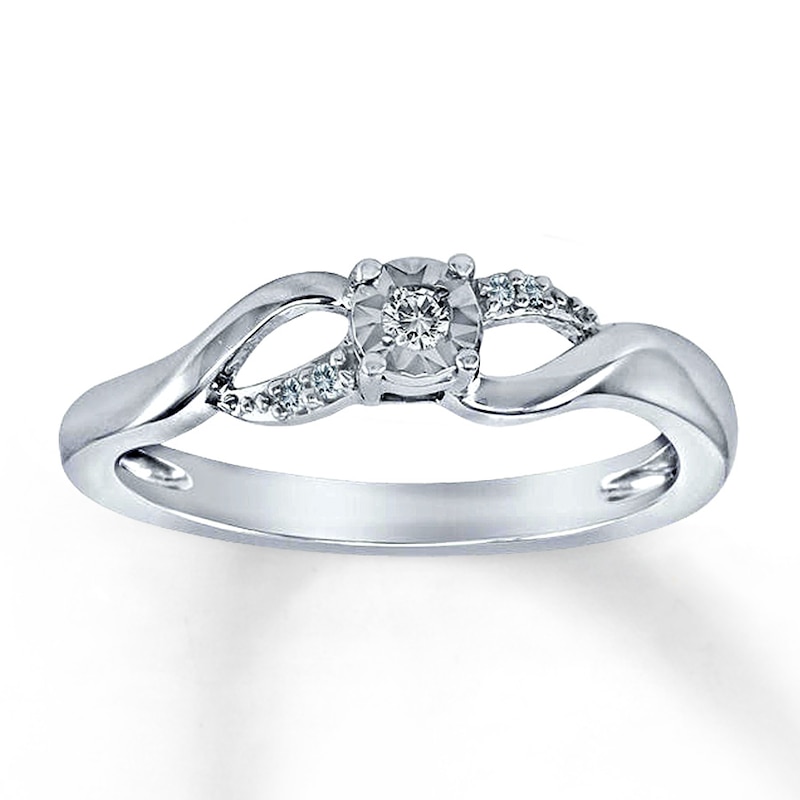 Main Image 1 of Diamond Promise Ring 1/20 ct tw Round-Cut Sterling Silver