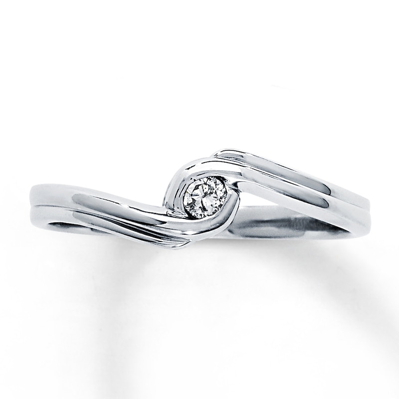 Main Image 1 of Diamond Promise Ring 1/20 ct Round-cut Sterling Silver