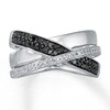 Thumbnail Image 0 of Black/White Diamond Ring 1/4 ct tw Round-cut Sterling Silver