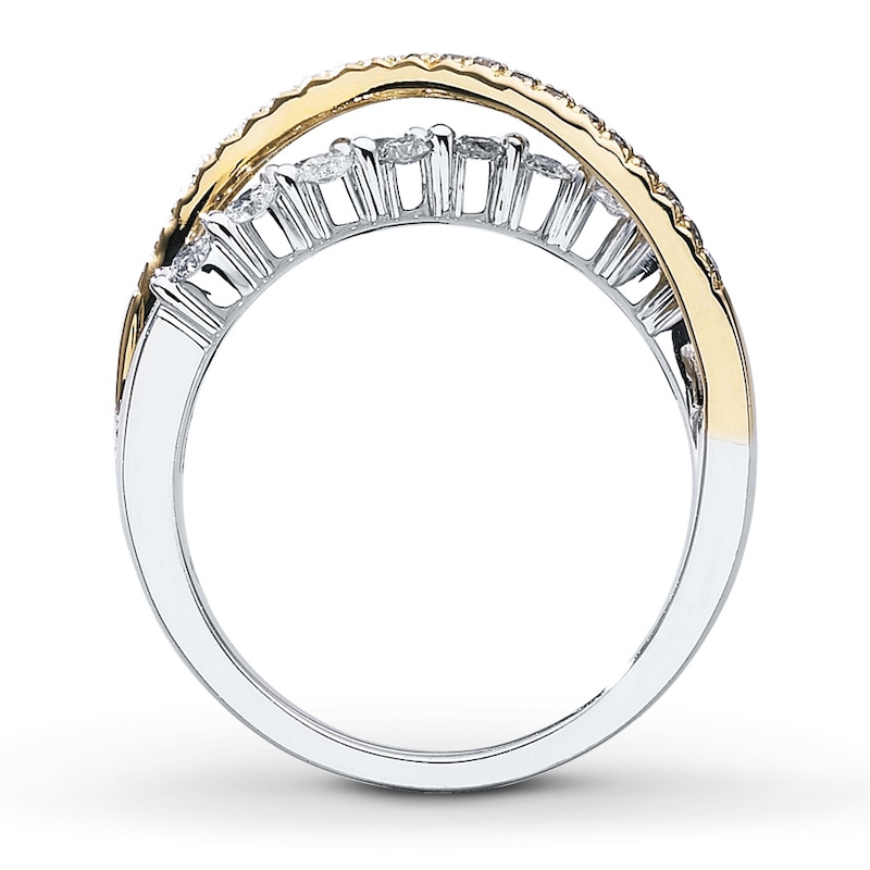 Main Image 2 of Diamond Promise Ring 1 ct tw Round-cut 14K Two-Tone Gold