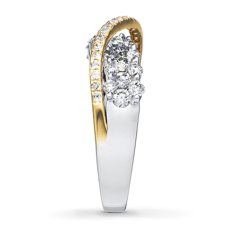 Main Image 3 of Diamond Promise Ring 1 ct tw Round-cut 14K Two-Tone Gold