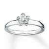 Thumbnail Image 0 of Stackable Flower Ring Diamond Accents Sterling Silver