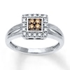 Thumbnail Image 1 of Brown Diamond Ring 1/4 ct tw Round-cut Sterling Silver