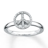 Thumbnail Image 0 of Stackable Peace Sign Ring 1/10 ct tw Diamonds Sterling Silver
