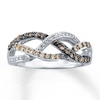 Thumbnail Image 1 of Brown Diamond Ring 1/3 ct tw Round-cut Sterling Silver