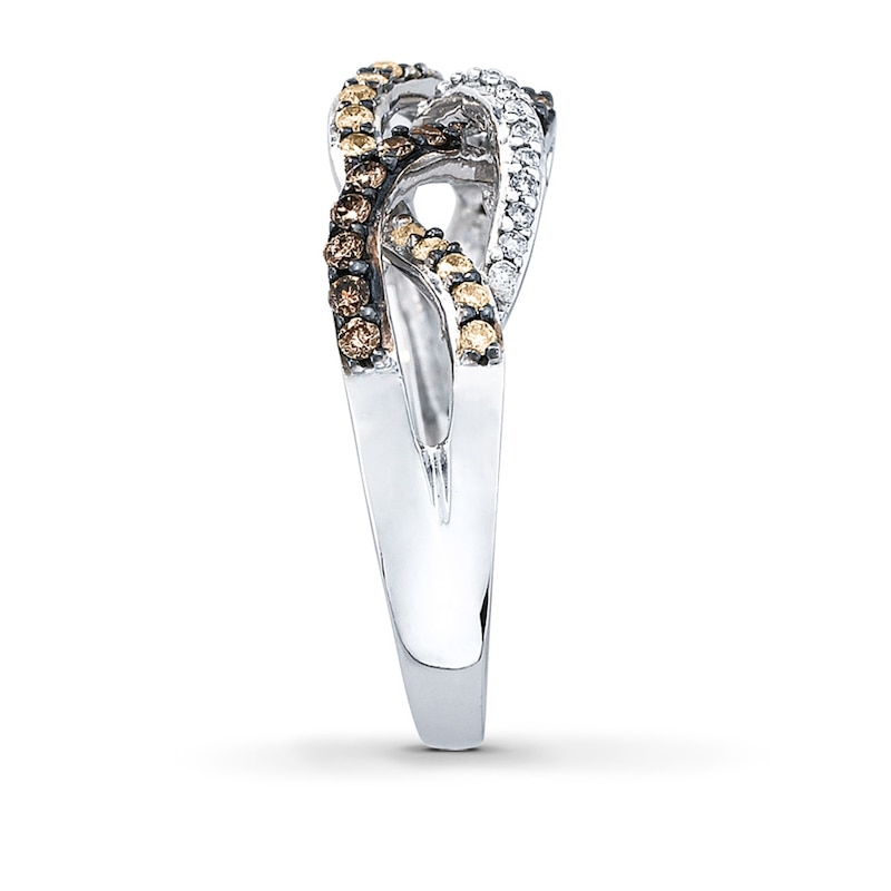 Main Image 3 of Brown Diamond Ring 1/3 ct tw Round-cut Sterling Silver