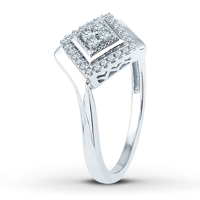 Diamond Promise Ring 1/6 ct tw Round-cut Sterling Silver