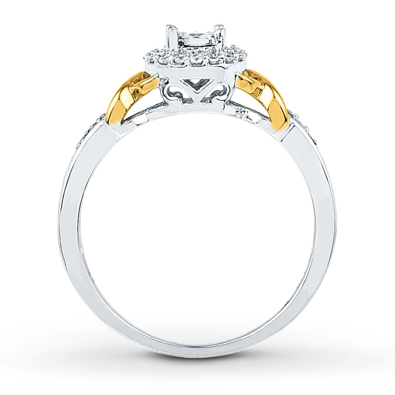 Diamond Promise Ring 1/6 carat tw Sterling Silver/10K Gold