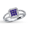 Thumbnail Image 1 of Purple/White Diamond Ring 1/4 ct tw 10K White Gold