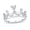 Crown Ring 1/15 ct tw Diamonds 10K White Gold