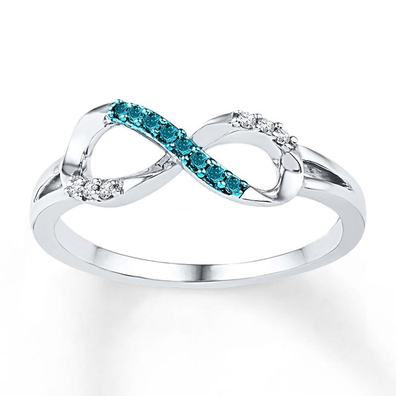 Infinity Symbol Ring 1/15 ct tw Diamonds 10K White Gold