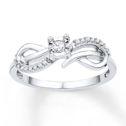 Diamonds Infinity Symbol Promise Ring 1/6 ct tw Sterling Silver