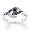 Thumbnail Image 0 of Black & White Diamonds 1/5 ct tw Round-cut Sterling Silver Ring