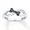 Thumbnail Image 0 of Bone Infinity Ring 1/20 ct tw Black Diamonds Sterling Silver