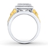 Diamond Ring 5/8 ct tw Princess/Round 14K Two-Tone Gold