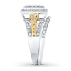 Thumbnail Image 2 of Diamond Ring 5/8 ct tw Princess/Round 14K Two-Tone Gold