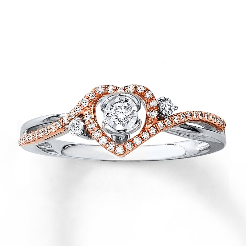 Main Image 1 of Diamond Ring 1/5 ct tw Sterling Silver & 10K Rose Gold