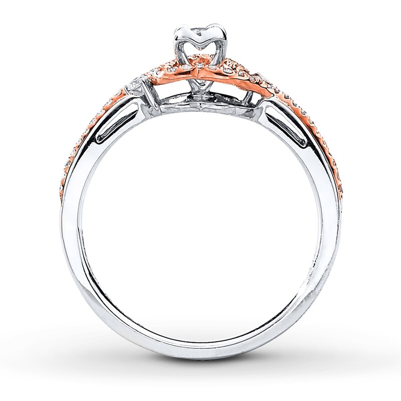 Main Image 2 of Diamond Ring 1/5 ct tw Sterling Silver & 10K Rose Gold