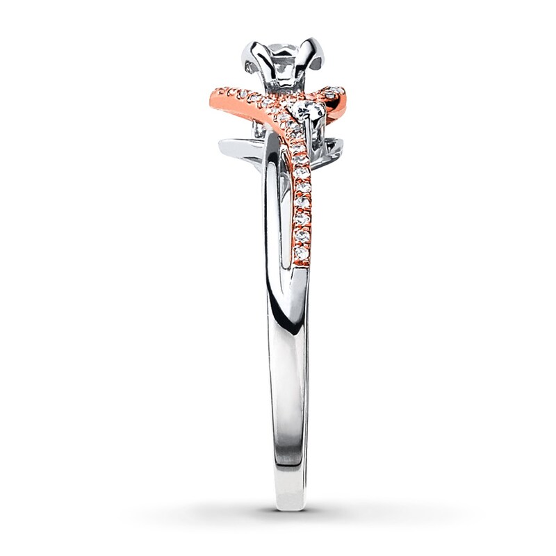 Main Image 3 of Diamond Ring 1/5 ct tw Sterling Silver & 10K Rose Gold
