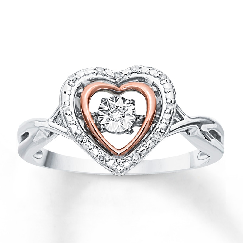 Unstoppable Love Diamond 1/20 ct tw Ring Sterling Silver & 10K Rose Gold