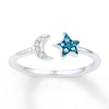 Thumbnail Image 0 of Midi Star Ring Blue/White Diamonds Sterling Silver