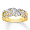 Thumbnail Image 1 of Diamond Ring 3/8 ct tw Baguette & Round-cut 10K Yellow Gold