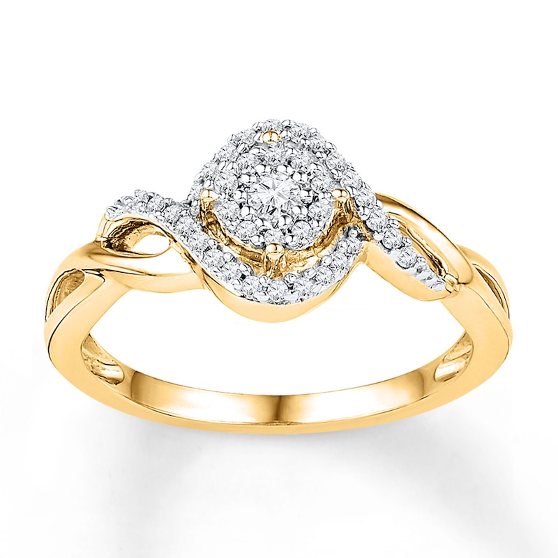Main Image 1 of Diamond Ring 1/5 ct tw Round-cut 10K Yellow Gold