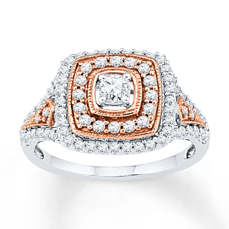 Main Image 1 of Diamond Ring 3/4 ct tw Round-cut 10K Two-Tone Gold