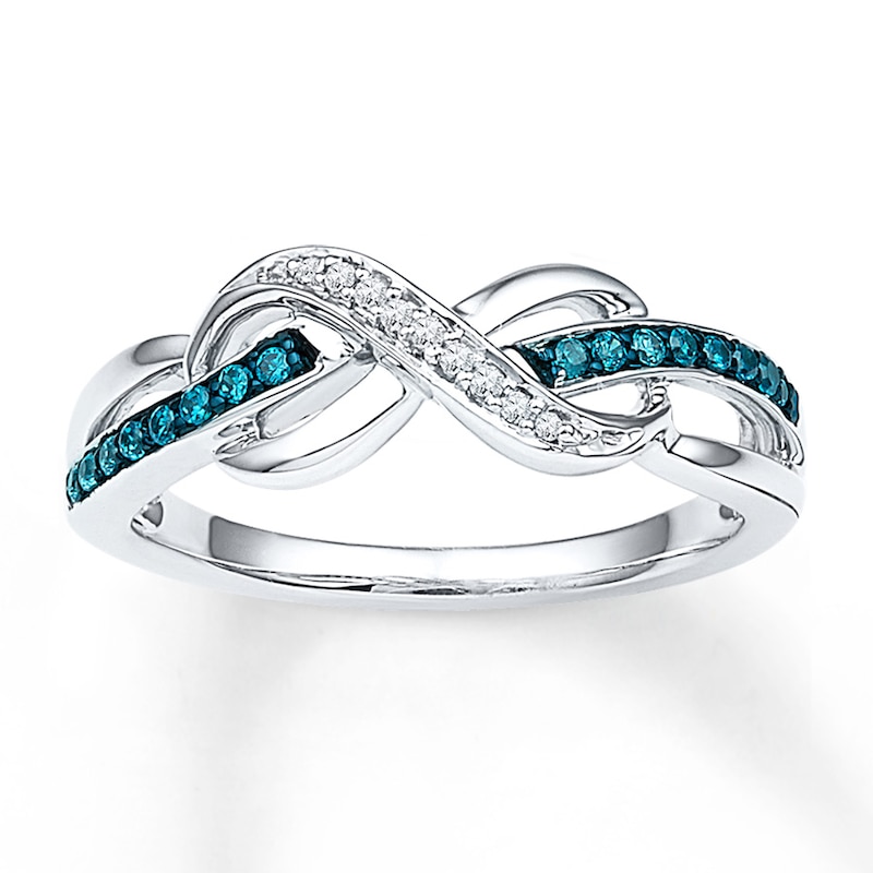 Infinity Symbol Ring 1/8 ct tw Diamonds Sterling Silver