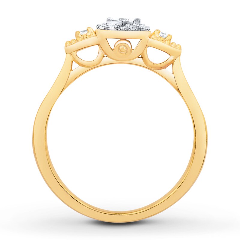 Diamond Promise Ring 1/5 ct tw Round-cut 10K Two-Tone Gold