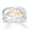 Heartbeat Ring 1/6 ct tw Diamonds Sterling Silver/10K Gold