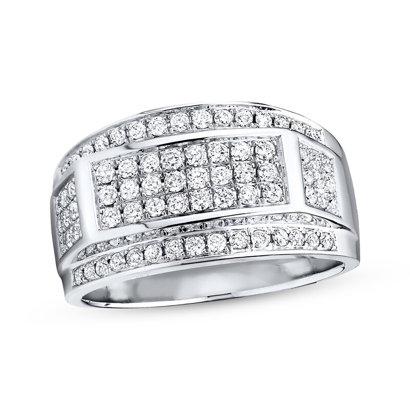 Men's Band 1 ct tw Diamonds 10K White Gold