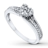 Heart Promise Ring 1/5 ct tw Diamonds Sterling Silver