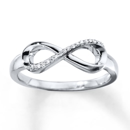 Diamond Infinity Ring 1/20 ct tw Round-cut Sterling Silver